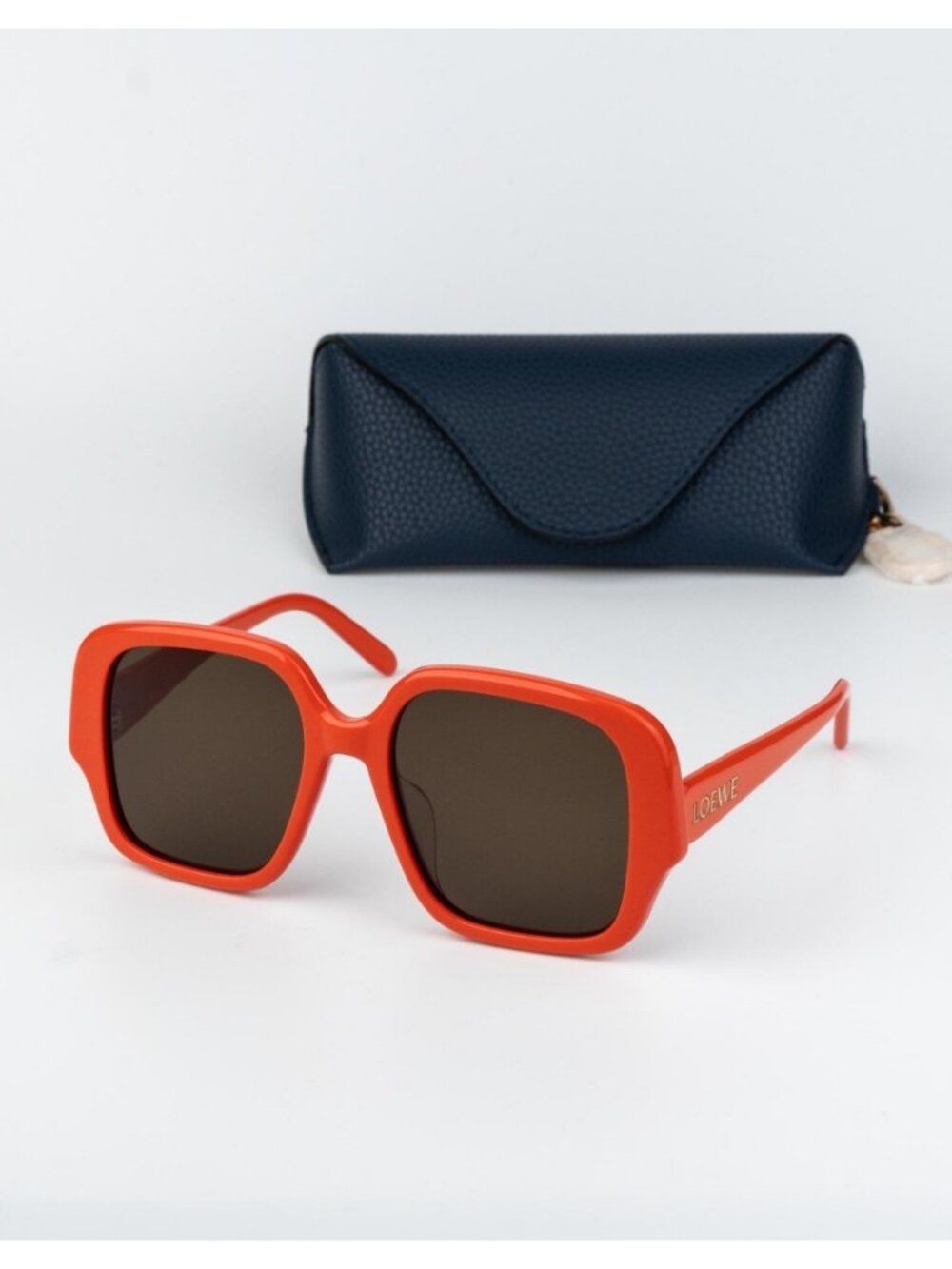 Loewe Women Sunglasses Orange Brown Square LW40134U 42E NEW AUTHENTIC